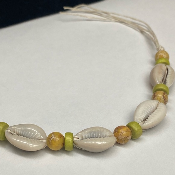 Unisex Tie on Impression Jasper Hemp Bracelet or Anklet with Wood Bead Detail - Picture 9 of 10